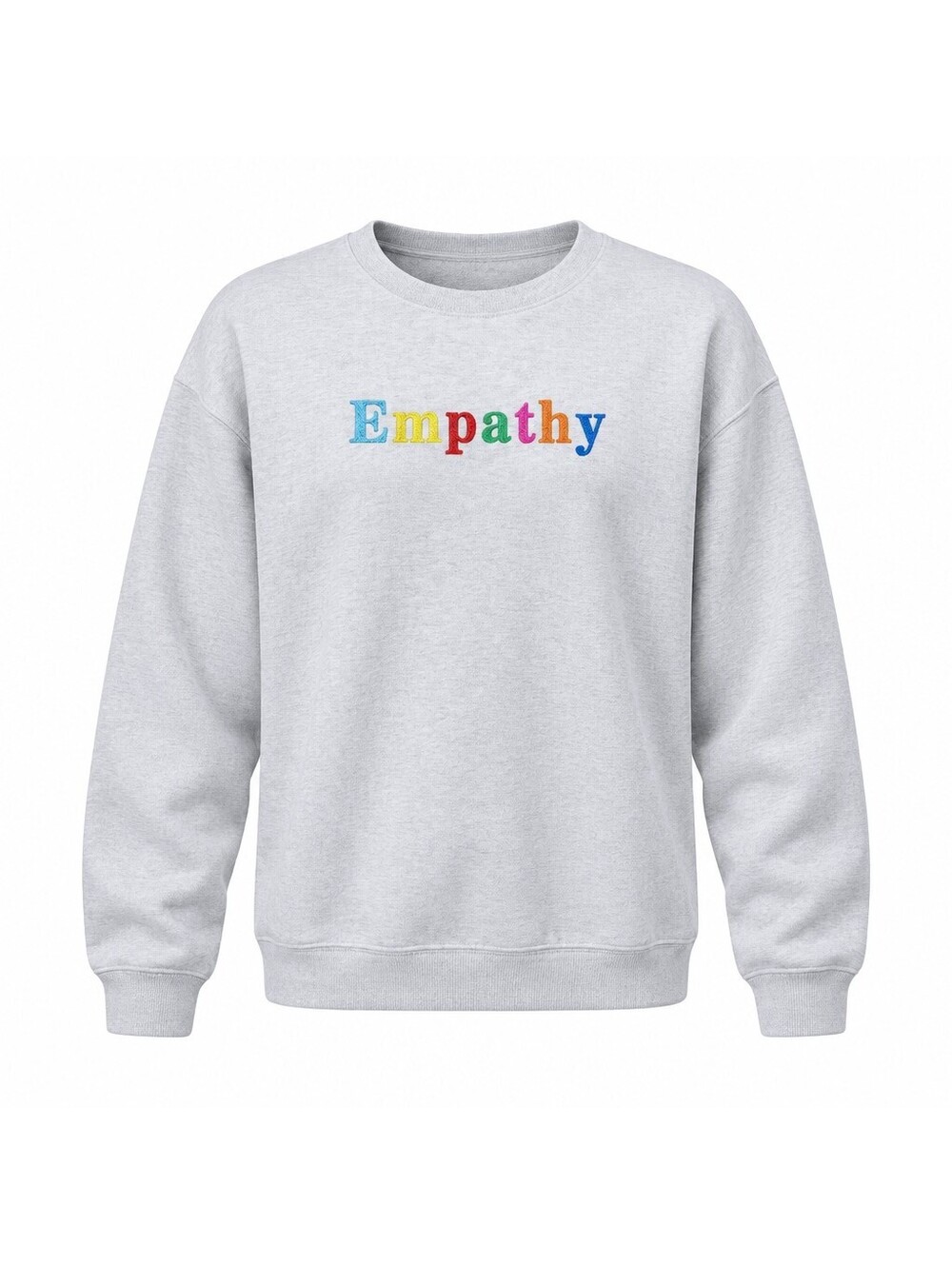 Mayfair The Label Light Gray 'Empathy' Embroidered Sweatshirt One Size